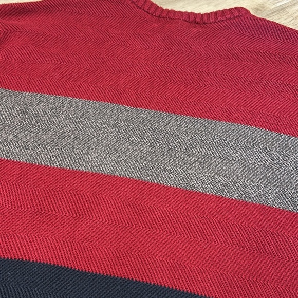 Vintage Ralph Lauren Chaps Cotton Textured Weave Striped Fisherman’s Sweater XL - Picture 6 of 8